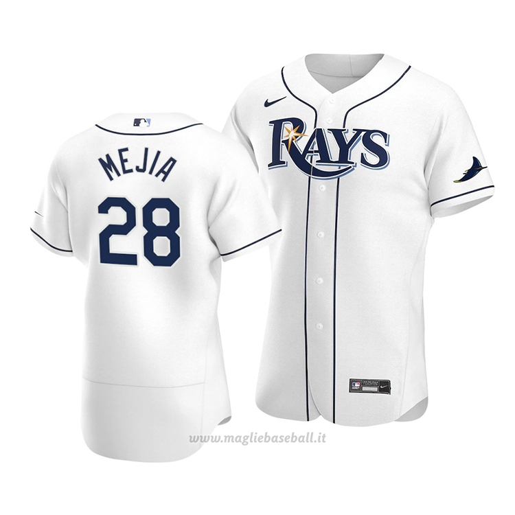 Maglia Baseball Uomo Tampa Bay Rays Francisco Mejia Autentico Primera Bianco